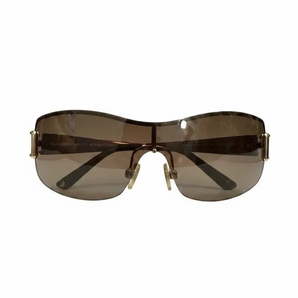 Burberry Sunglasses B3043 1002/13 125 3N Shield Brown Plaid Vintage Preloved